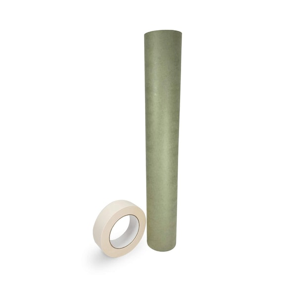 Idl Packaging 18 x 60 yd Green Masking Paper and 1 1/2 x 60 yd GP Masking Tape Set of 1 Each for Covering GRH-18, 4457-112 - main